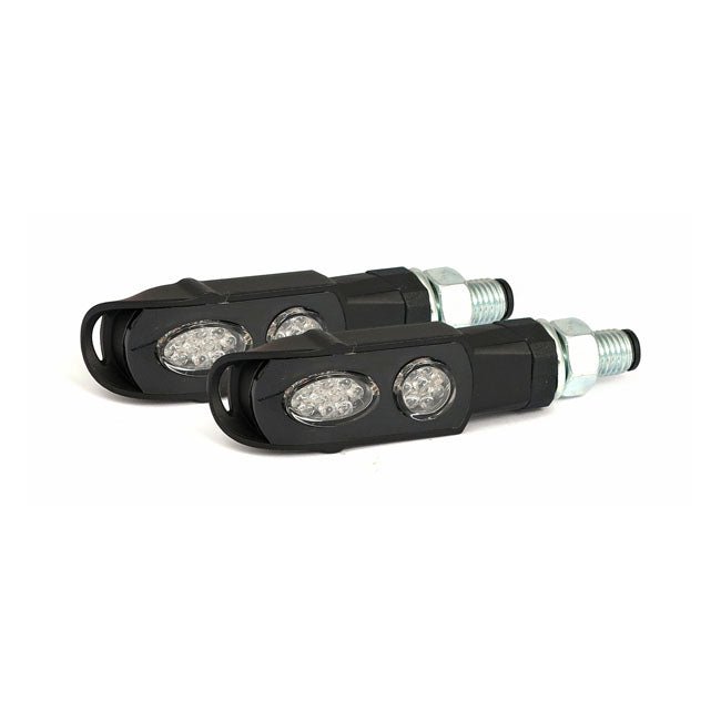 Cluster LED Motorcycle Turn Signals Black Clear