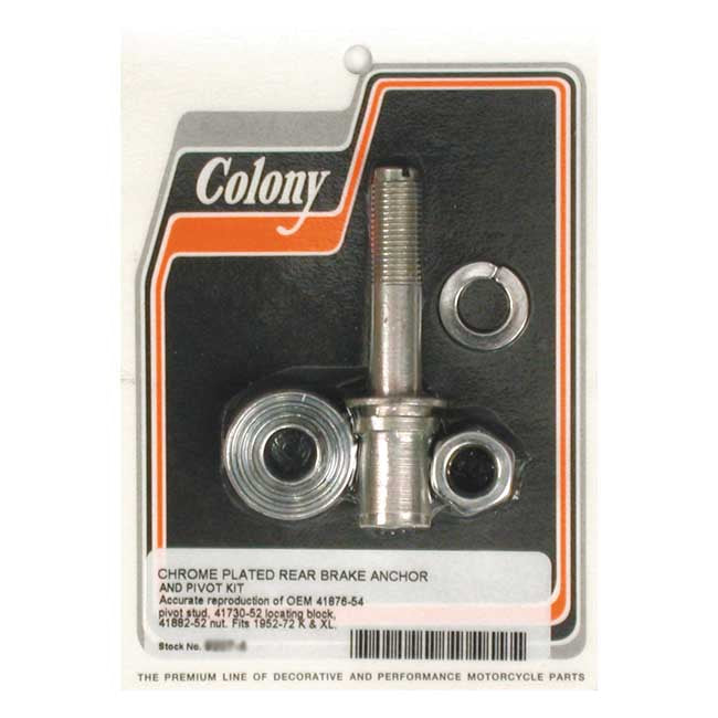 Colony Rear Brake Anchor Bolt Kit for Harley Sportster 52-72 K / KH / XL / Chrome