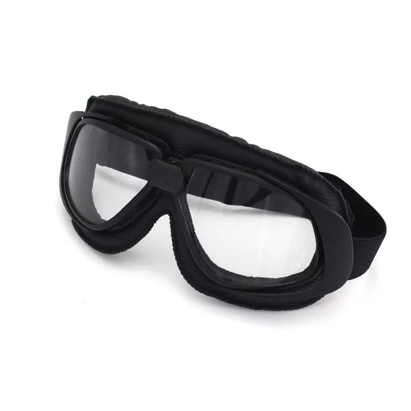 CRG Speed Classic Vintage Motorcycle Goggles Black / Clear