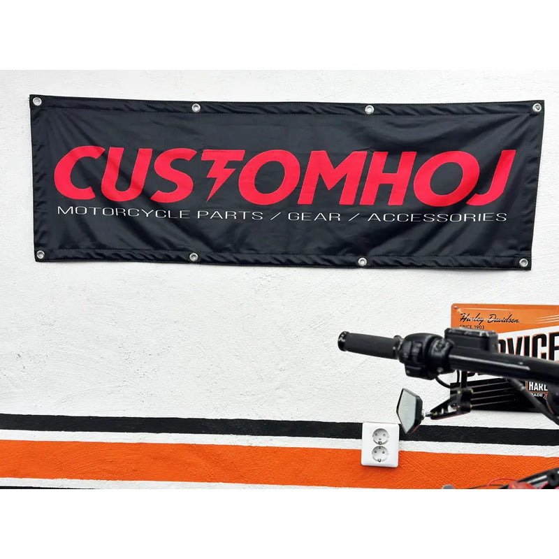 Customhoj Thunder Motorcycle Shop Banner Red / Black