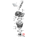 Cylinder Parts Diagram Exploded View for 57-85 Harley Sportster 17) 57-E85 K, XL. Wrist pin. Replaces OEM: 22719-52A