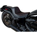 Drag Specialties Solo Seat for Harley 18-25 Softail Sport Glide & Low Rider / S / ST / Diamond Black / Red  - Customhoj
