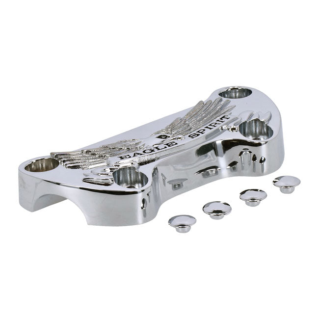 Eagle Spirit One Piece Riser Top Clamp Chrome for Harley