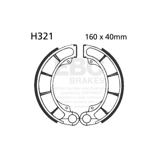 EBC Rear Brake Shoes for Honda CB 500 R / T (Twin) 94-96