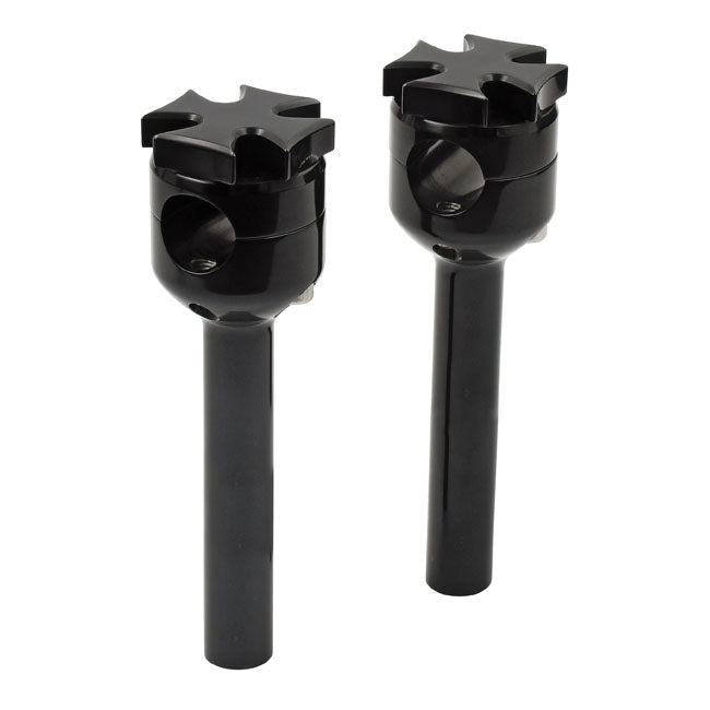 Flat Maltese Cross Handlebar Risers Black / 6" (15.2cm)