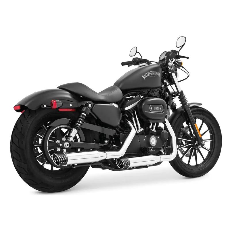 Freedom Performance Racing Slip-On Mufflers for Harley 14-22 XL Sportster / Chrome with black end caps  - Customhoj