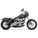 Freedom Performance Radical Radius Slash Cut Exhaust for Harley 06-17 Dyna (excl. FLD) / Chrome / Sculpted Black  - Customhoj