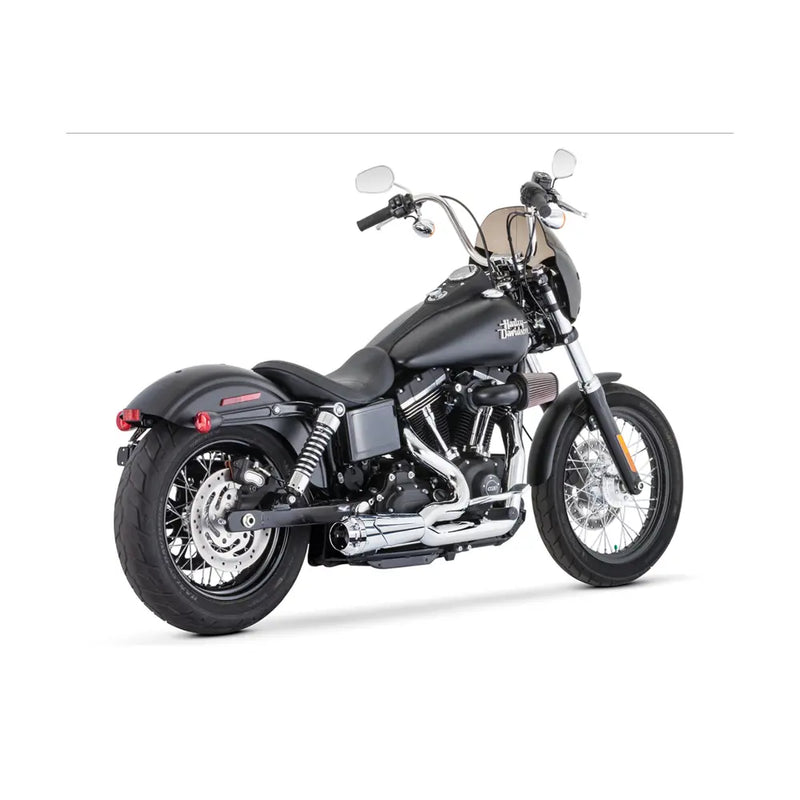 Freedom Performance Shorty American Outlaw 2-into-1 Exhaust for Harley 06-17 Dyna / Chrome / Chrome  - Customhoj