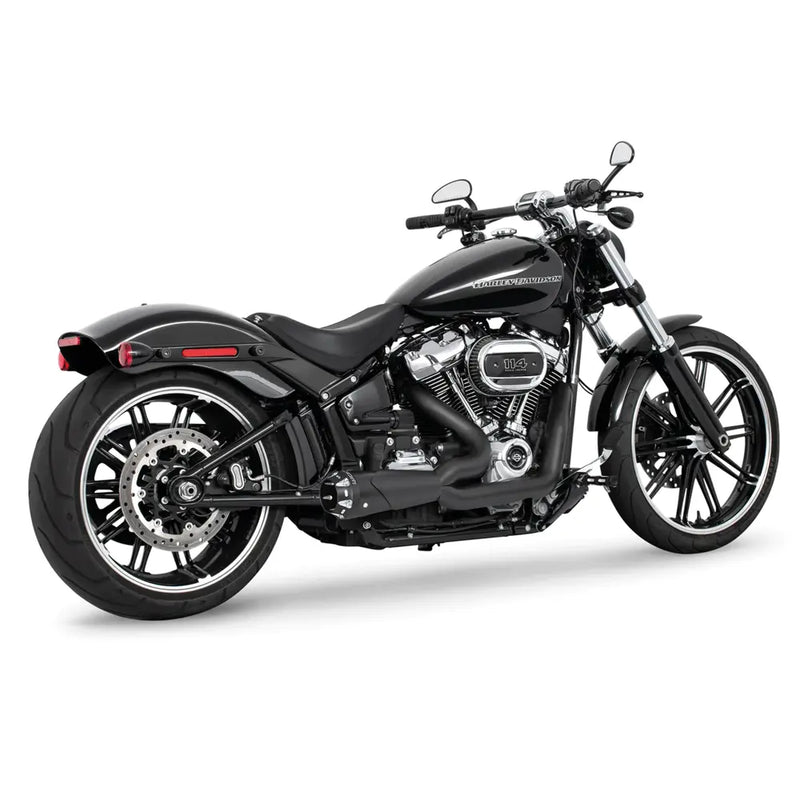 Freedom Performance Shorty American Outlaw 2-into-1 Exhaust for Harley 18-25 Softail (read note) / Black / Sculpted Black  - Customhoj