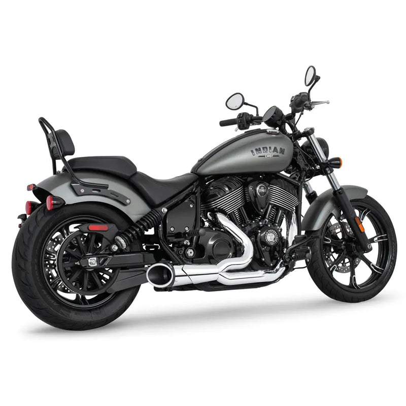 Freedom Performance Shorty Combat 2-into-1 Exhaust for Indian 22-25 Chief / Chrome / Sculpted Black  - Customhoj