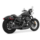 Freedom Performance Signature Slip-On Mufflers for Harley 14-22 XL Sportster / Black with black end caps  - Customhoj