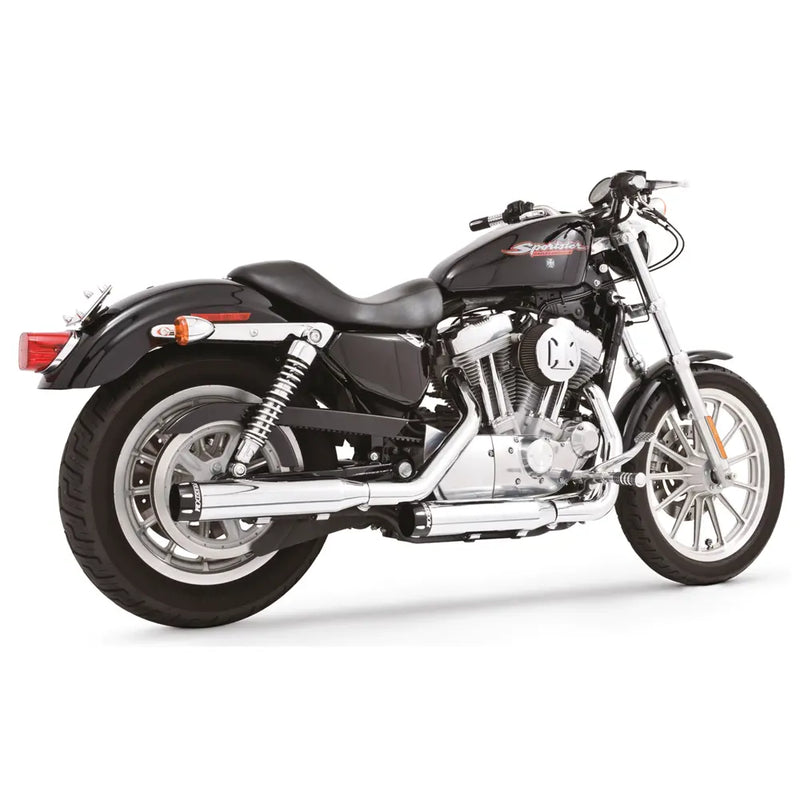 Freedom Performance Signature Slip-On Mufflers for Harley 14-22 XL Sportster / Chrome with black end caps  - Customhoj