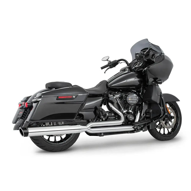 Freedom Performance Union Slash Cut 2-into-1 Exhaust for Harley 17-25 Touring / Chrome / Sculpted Black  - Customhoj