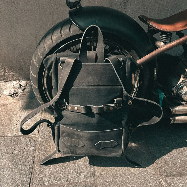 Holy Freedom Back to Black Motorcycle Backpack  - Customhoj