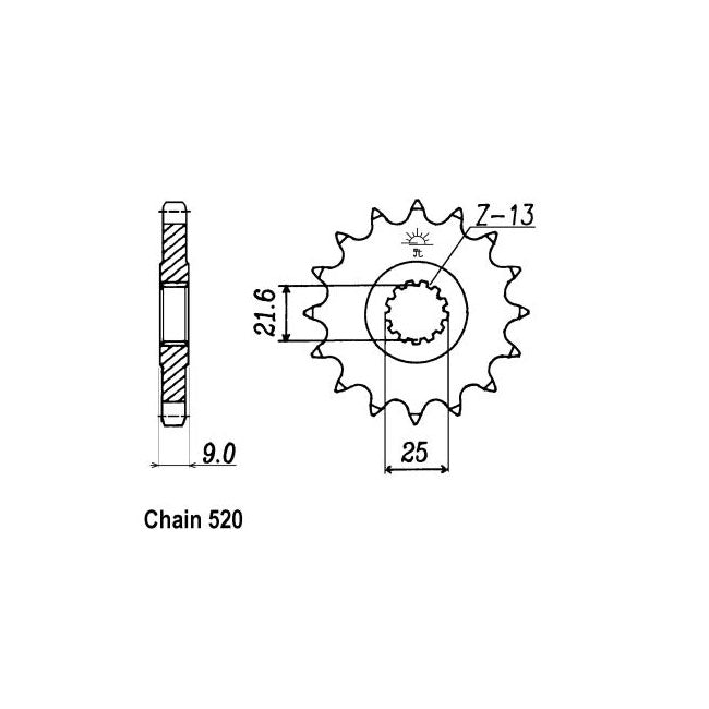 JT Sprockets Front Sprocket Yamaha XTZ750 Super Tenere 90-98 JT Front Sprocket for Yamaha Customhoj