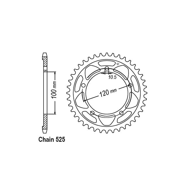 JT Sprockets Rear Sprocket Aprilia 1000 Tuono V4 R / APRC 12-16 JT Rear Sprocket for Aprilia Customhoj