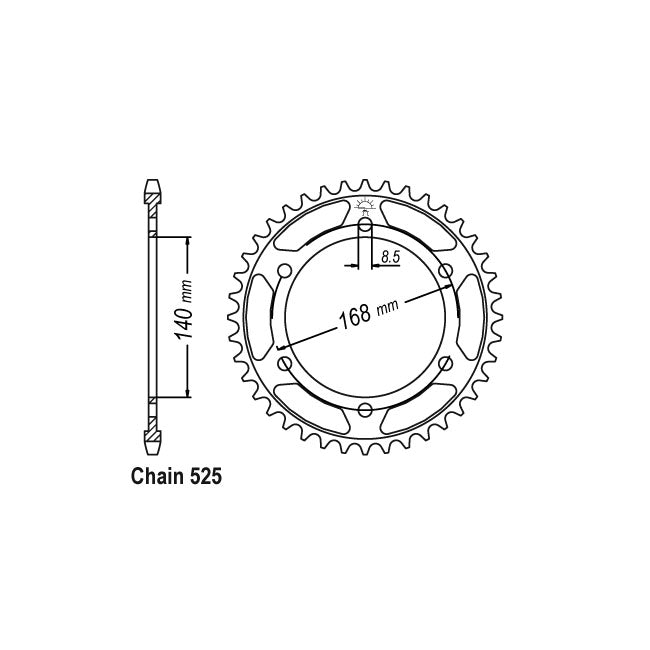 JT Sprockets Rear Sprocket BMW F650 GS 08-12 JT Rear Sprocket for BMW Customhoj