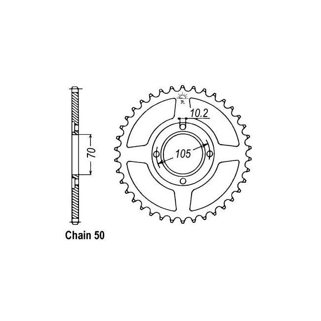 JT Sprockets Rear Sprocket Honda CB400F1/2 75-79 JT Rear Sprocket for Honda Customhoj