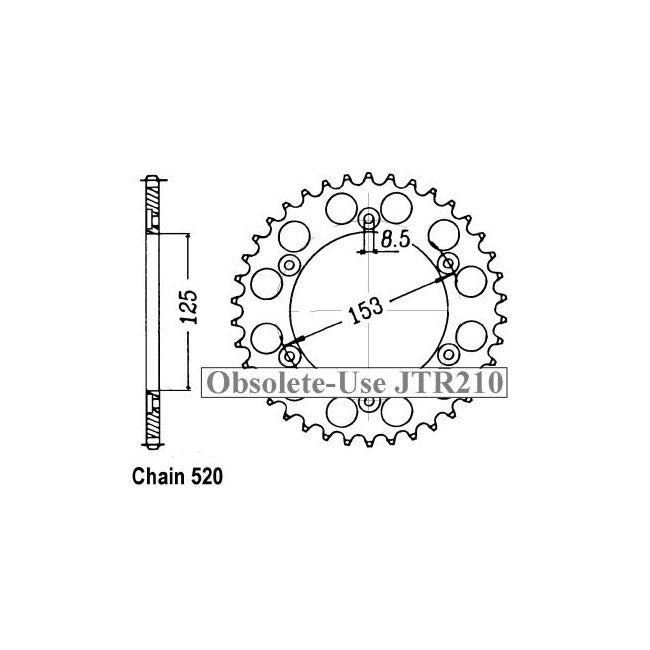 JT Sprockets Rear Sprocket Honda XR600RM T/M RY 91-00 JT Rear Sprocket for Honda Customhoj