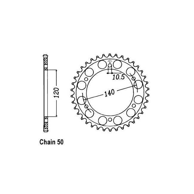 JT Sprockets Rear Sprocket Kawasaki ZX600E1/12(ZZ-R600) 93-04 JT Rear Sprocket for Kawasaki Customhoj