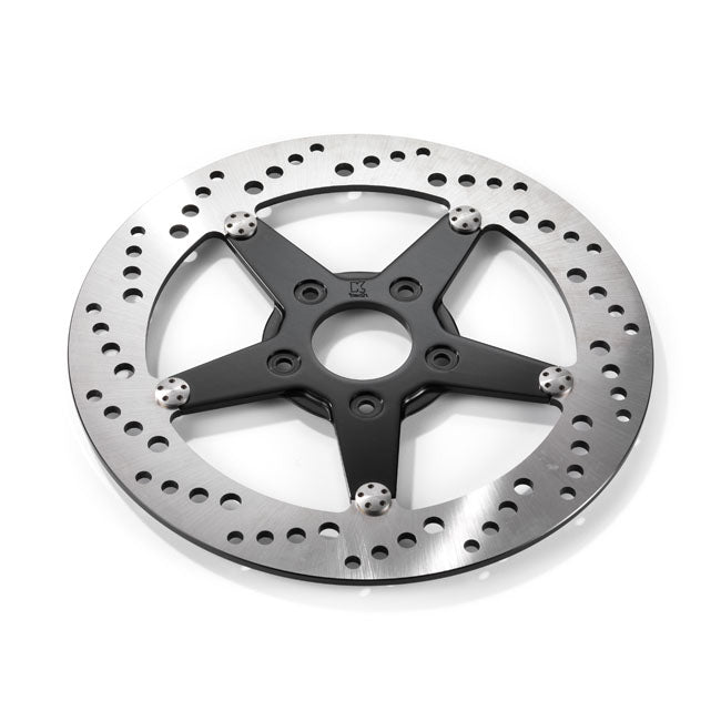 Kustom Tech Stainless Front Brake Disc for Harley 00-14 Softail (excl. Springers) (11.5") / Front Left / Black