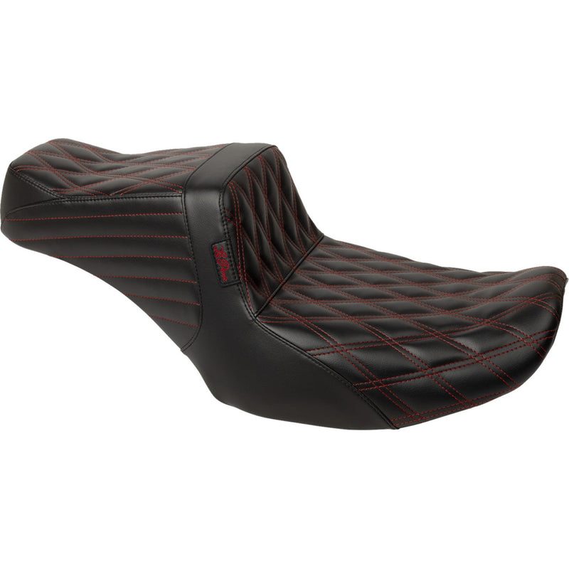 Le Pera Tailwhip 2-Up Seat for Harley 24-25 Touring Road Glide / Street Glide / Double Diamond Black / Red  - Customhoj