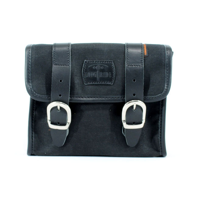 Longride Saddlebags Black Longride Mini Saddlebag Waxed Cotton Customhoj