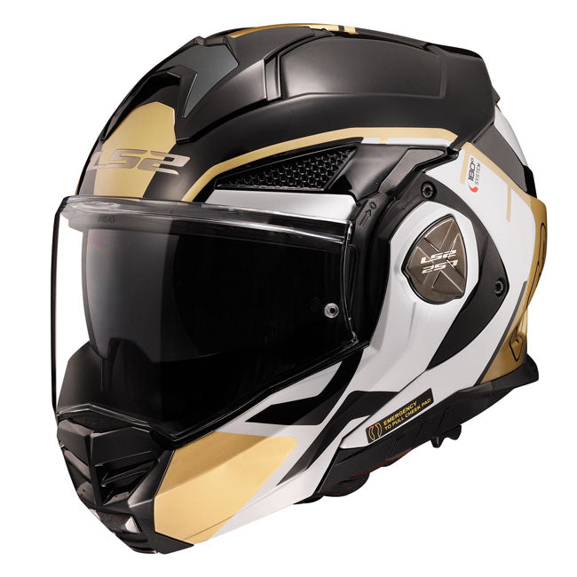 LS2 Advant X Flip-up Motorcycle Helmet Black Gold / S (55-56cm)  - Customhoj