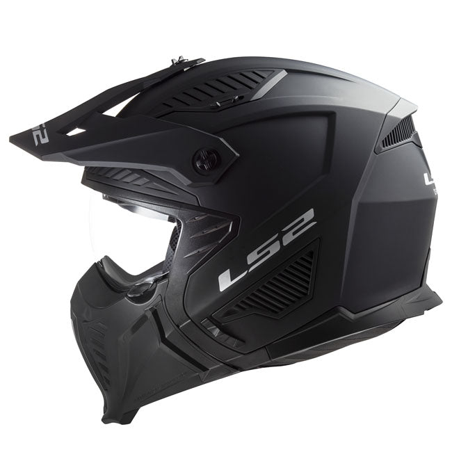 LS2 Drifter Modular Motorcycle Helmet Matte Black / XS (53-54cm)  - Customhoj