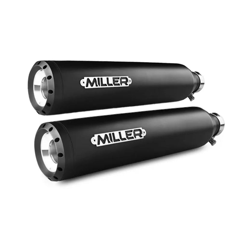Miller Destiny Euro 5 Slip-On Mufflers for Harley 21-24 Softail Fat Boy (114/117" engine) / Matte Black / Straight Matte Black  - Customhoj