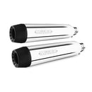 Miller Magellan Euro 3 Slip-On Mufflers for Kawasaki 09-16 VN1700 Vulcan Classic / Light Tourer / Polished / Tapered Matte Black  - Customhoj