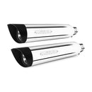 Miller Skyline Euro 2 Slip-On Mufflers for Yamaha 99-04 XV1600 Wild Star / Polished / Slash Cut Matte Black  - Customhoj