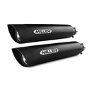 Miller Utah Euro 3/4 Slip-On Mufflers for Harley 2017 Dyna Fat Bob (103" engine) / Matte Black / Slash Cut Matte Black  - Customhoj