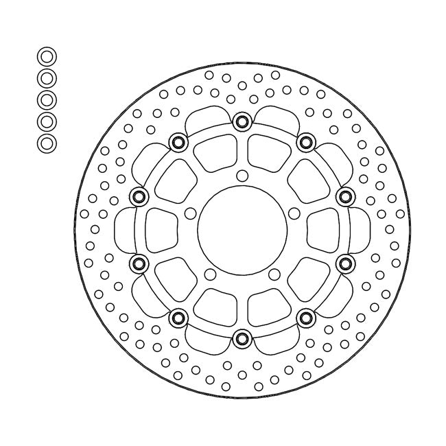 Moto-Master Brake Disc Triumph Bonneville 1200 Bobber 17-22 Moto-Master Halo Front Left Brake Disc for Triumph Customhoj