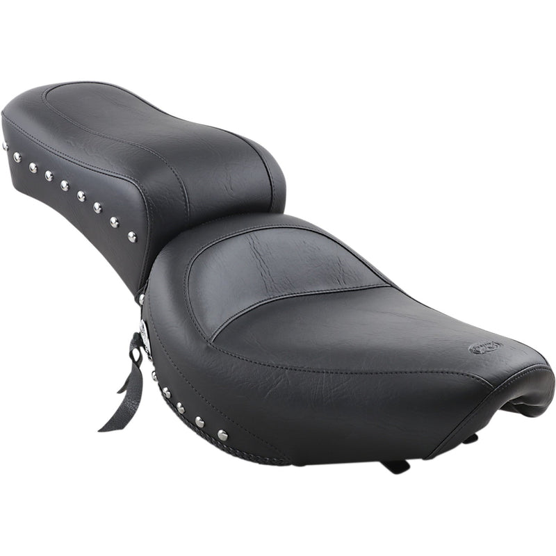 Mustang Standard Touring 2-Up Seat for Harley 58-84 Big Twin (excl. Softail) / Studded  - Customhoj
