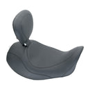 Mustang Wide Tripper Forward Solo Seat for Harley 06-17 Dyna (excl. 14-17 Fat Bob) / Plain / Black / With backrest  - Customhoj