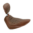 Mustang Wide Tripper Solo Seat for Harley 00-05 Softail Standard / Springer / Heritage / Double Diamond / Distressed Brown / With backrest  - Customhoj