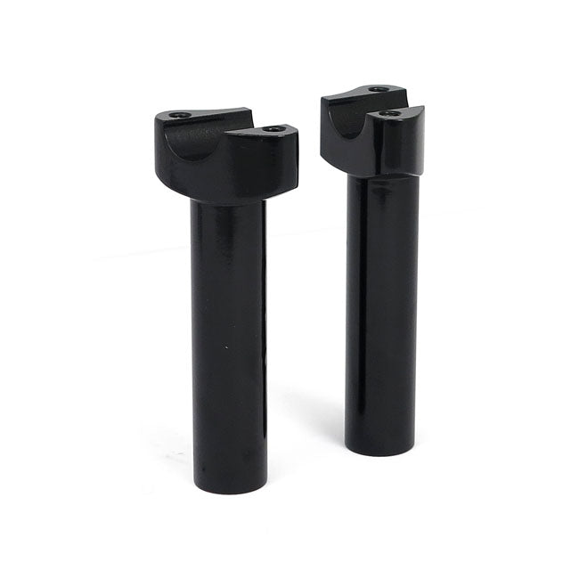 OEM Style Forged Aluminium Straight Handlebar Risers without Top Clamp Black / 5.5" (14cm)