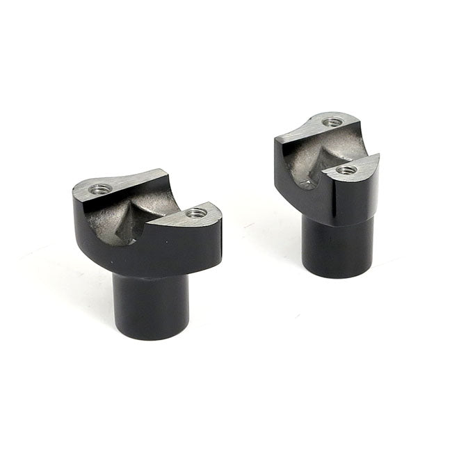 OEM Style Through Bolt Handlebar Risers without Top Clamp Black / 2" (5.1cm)