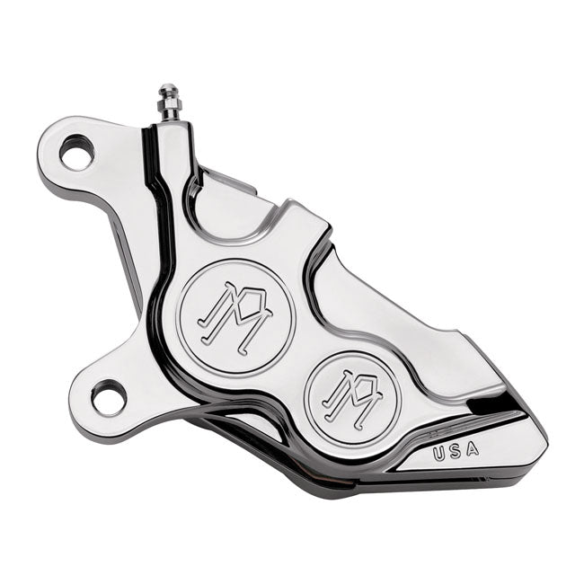 Performance Machine Brake Caliper 00-14 Softail (excl. FXSTS) / Front Left / Chrome Performance Machine 137X4B 4-piston Front Brake Caliper for Harley Customhoj