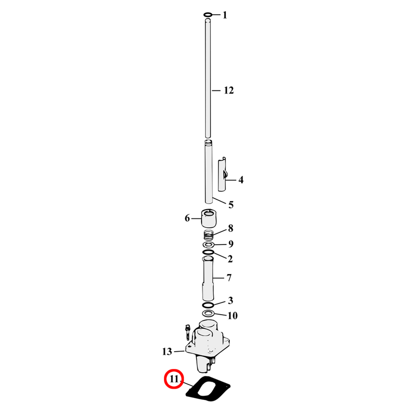 Pushrod Parts Diagram Exploded View for Harley Evolution Big Twin 11) 84-99 Big Twin. Rear gasket, tappet block. Replaces OEM: 18633-48D