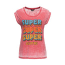 Queen Kerosin Super Cutie T-Shirt Washed Old Pink / XS  - Customhoj