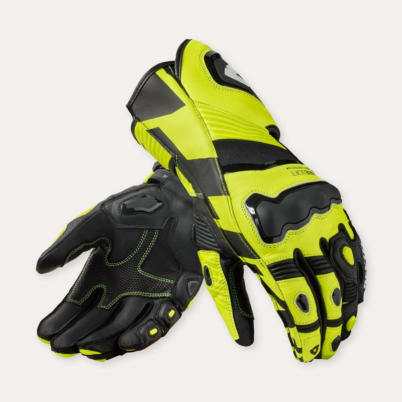 REV'IT! Jerez 4 Motorcycle Gloves Neon Yellow/Black / S  - Customhoj