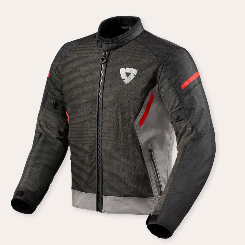 REV'IT! Torque 2 H2O Motorcycle Jacket Grey/Red / S  - Customhoj