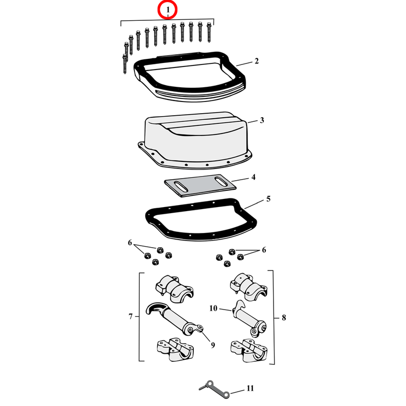 Rocker Box Parts Diagram Exploded View for Harley Panhead