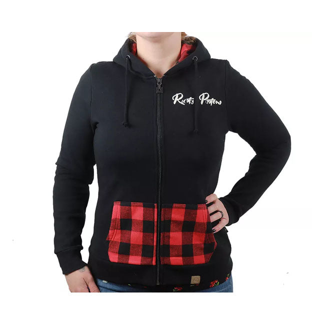 Rusty Pistons Turner Ladies Zip Hoodie Red/Black / XS