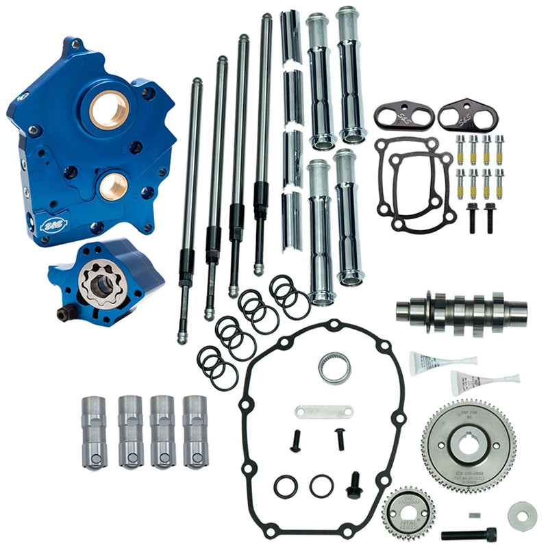 S&S Cam Chest Kit for Harley Milwaukee Eight 17-23 M8 Oil Cooled / 465G Gear Drive Cam / Chrome