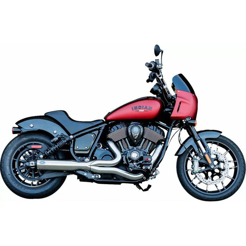S&S Qualifier Stainless Steel 2-into-1 Exhaust System for Indian  - Customhoj