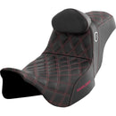 Saddlemen Pro SDC Performance Gripper Lattice Stitch Seat for Harley 08-25 Touring (excl. 23-25 CVO; 24-25 Road Glide / Street Glide) / With backrest / Black / Wine Berry  - Customhoj