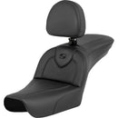 Saddlemen Roadsofa Plain Seat for Harley 04-05 Dyna Wide Glide / Black / Without heating / With backrest  - Customhoj